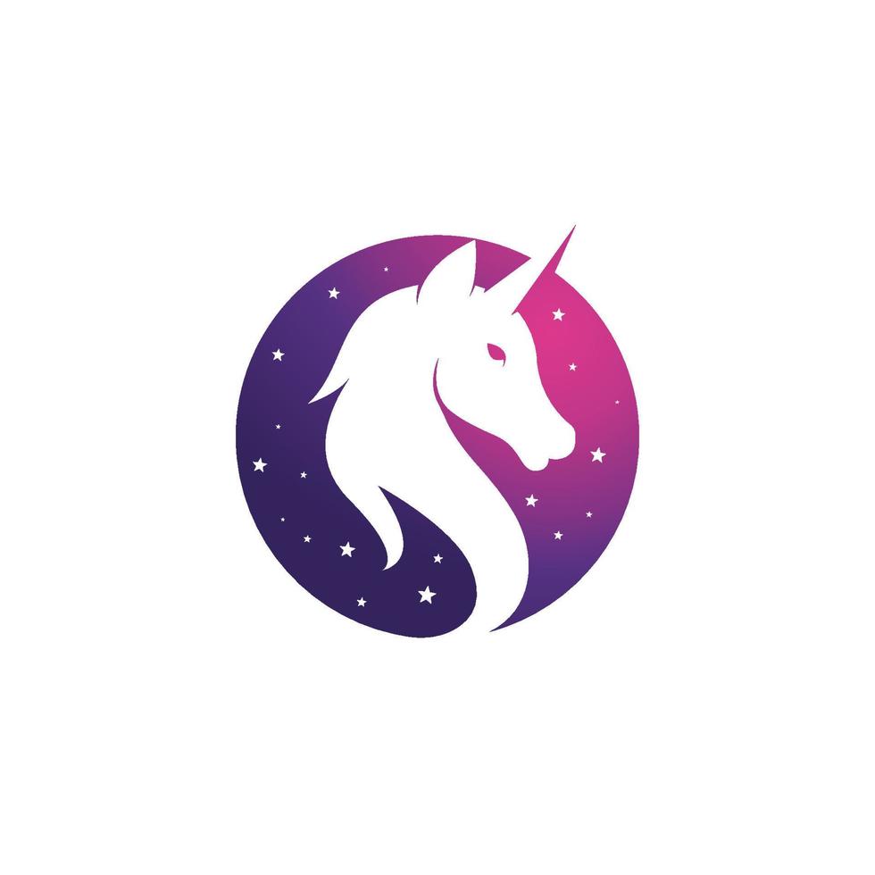 Ilustración de vector de icono de logotipo de unicornio