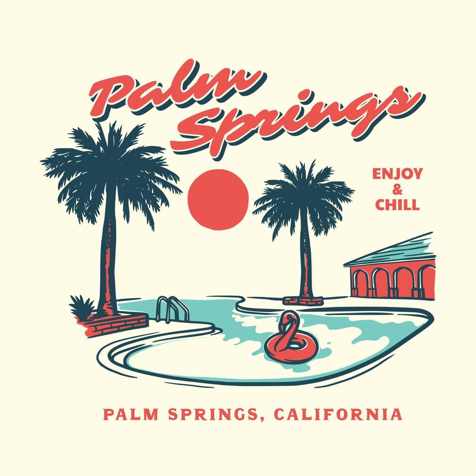 gráficos de vacaciones de paraíso de verano vintage para carteles, camisetas y pegatinas vector