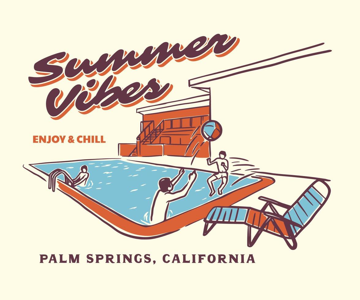 vintage summer paradise vacation graphics for posters t-shirts and stickers vector