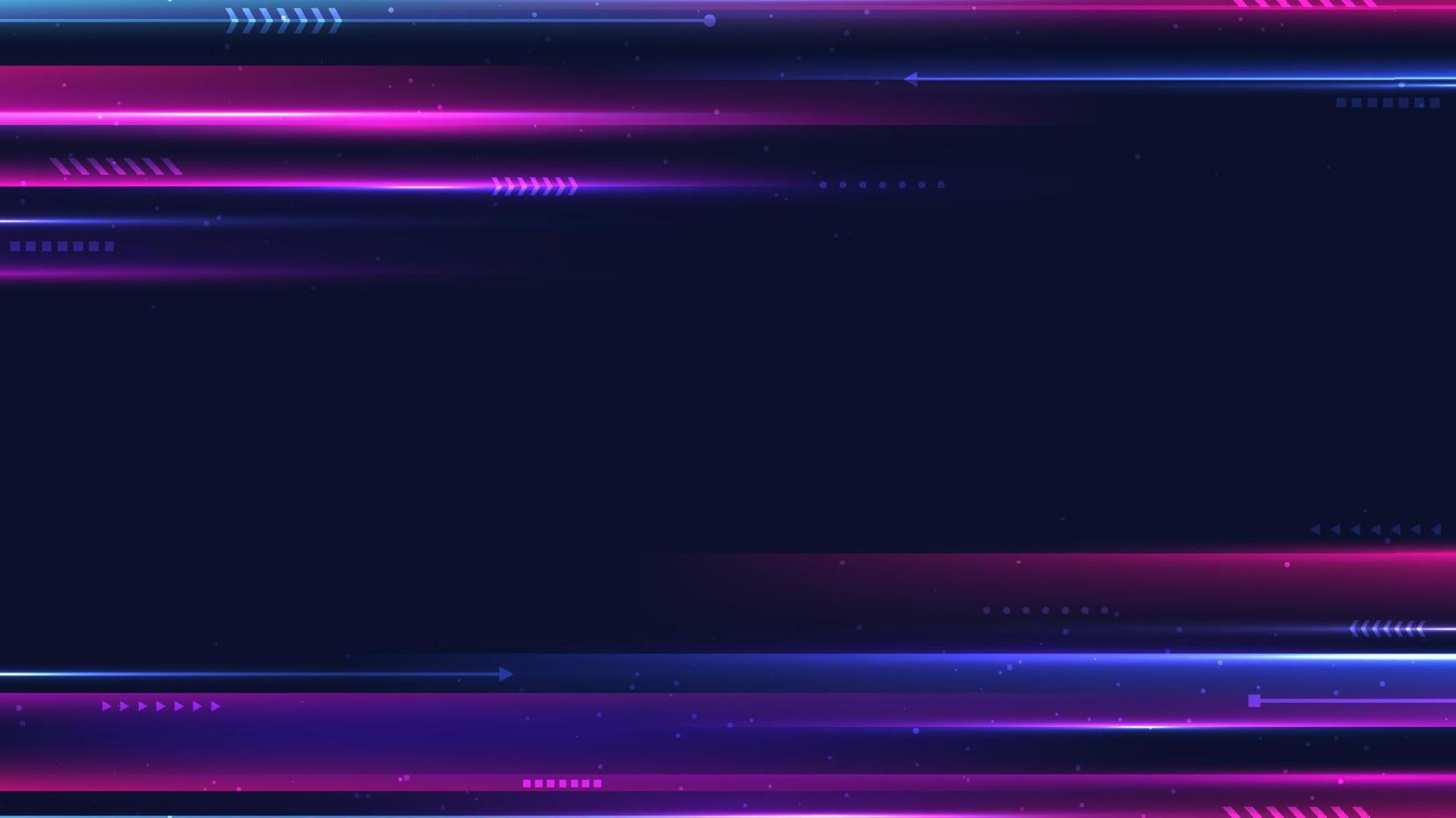 Abstract technology digital futuristic concept  blue and pink neon colors lighting effect motion decoration geometric shapes elements on dark background vector