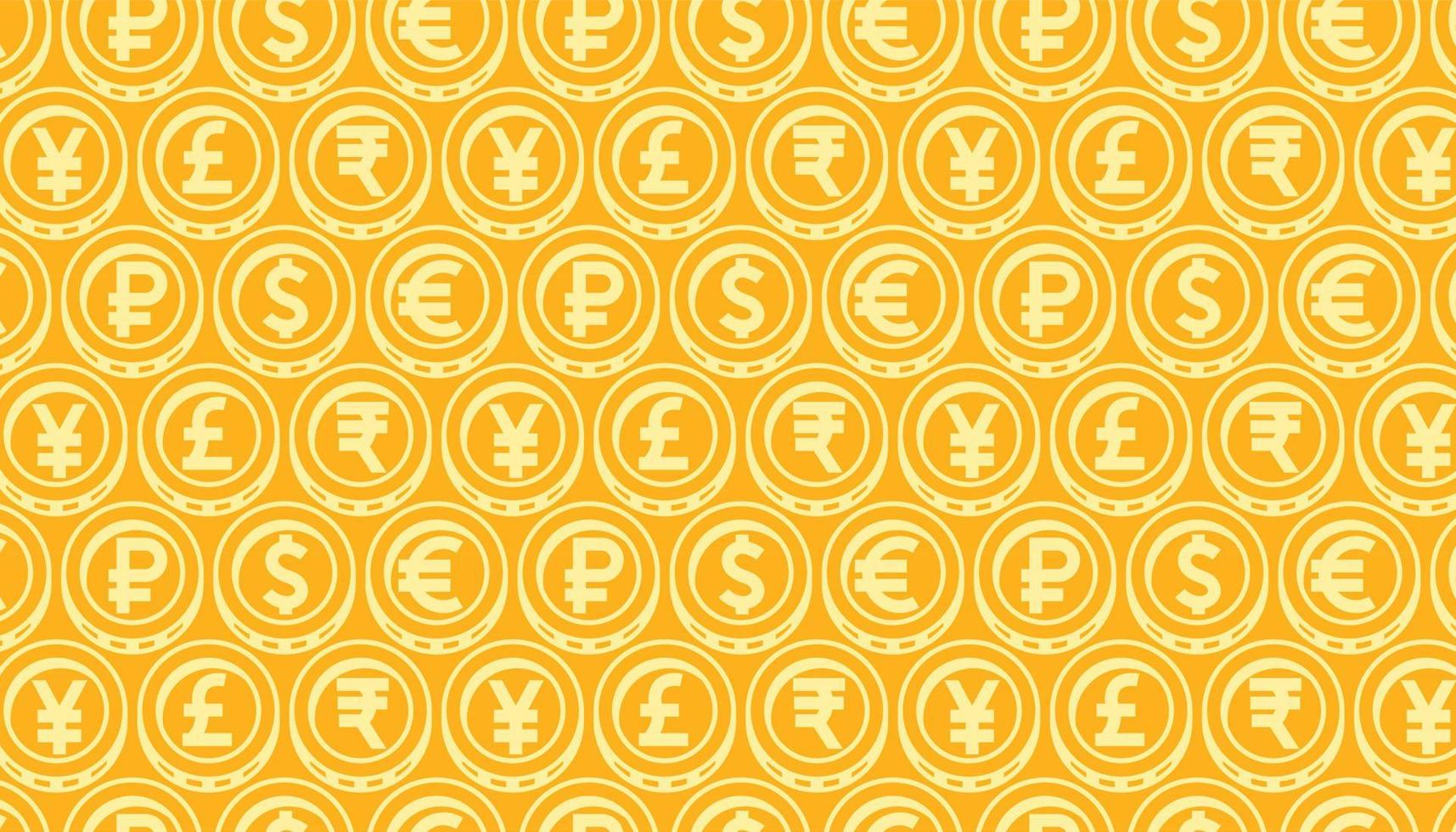Seamless pattern with coins signs . vector