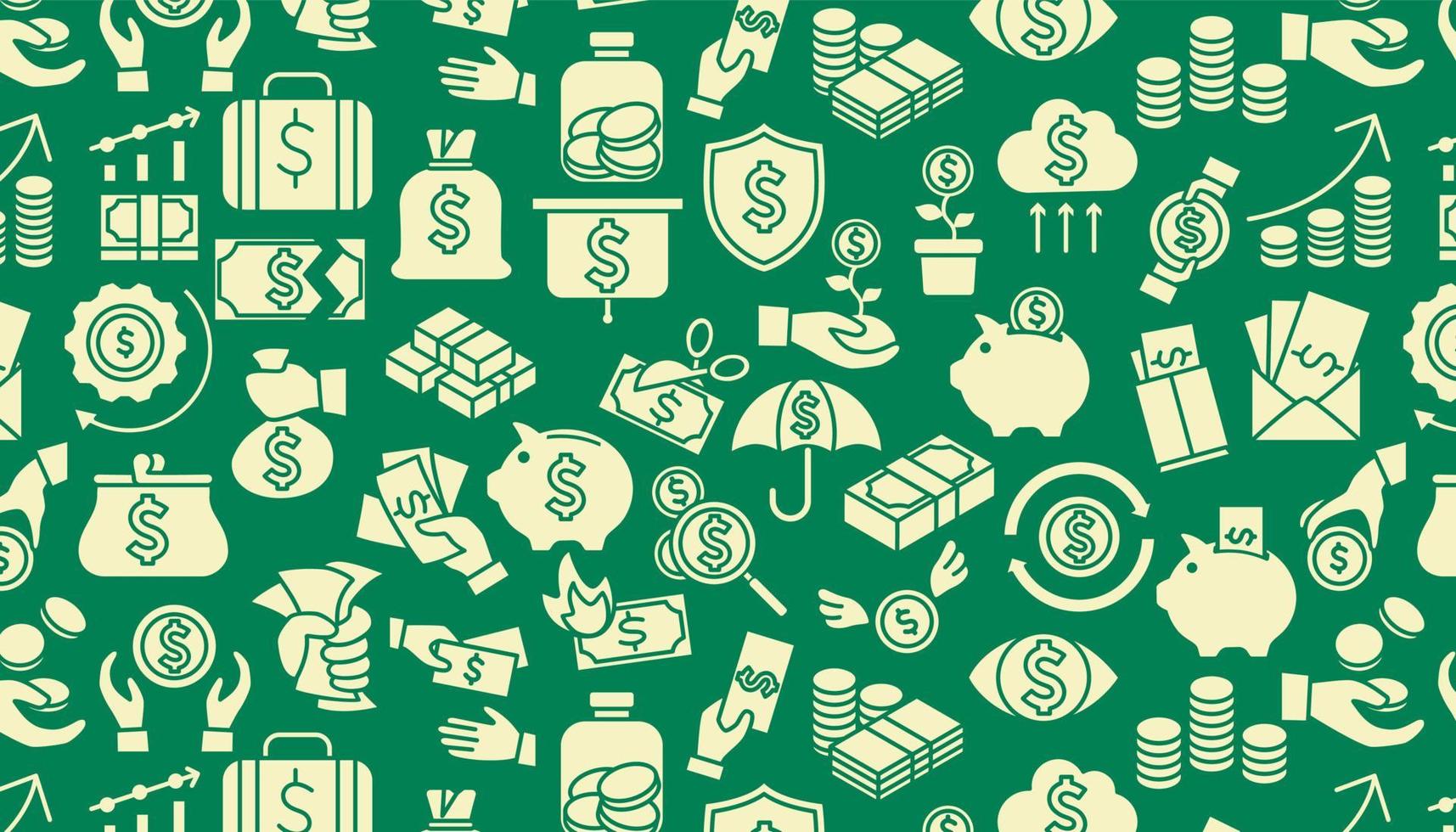 Seamless pattern of Business and Finance elements. vector