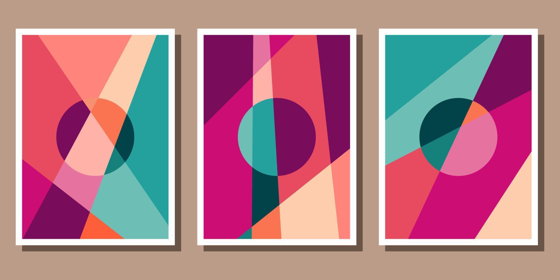 Abstract Bauhaus geometric pattern background vector circle