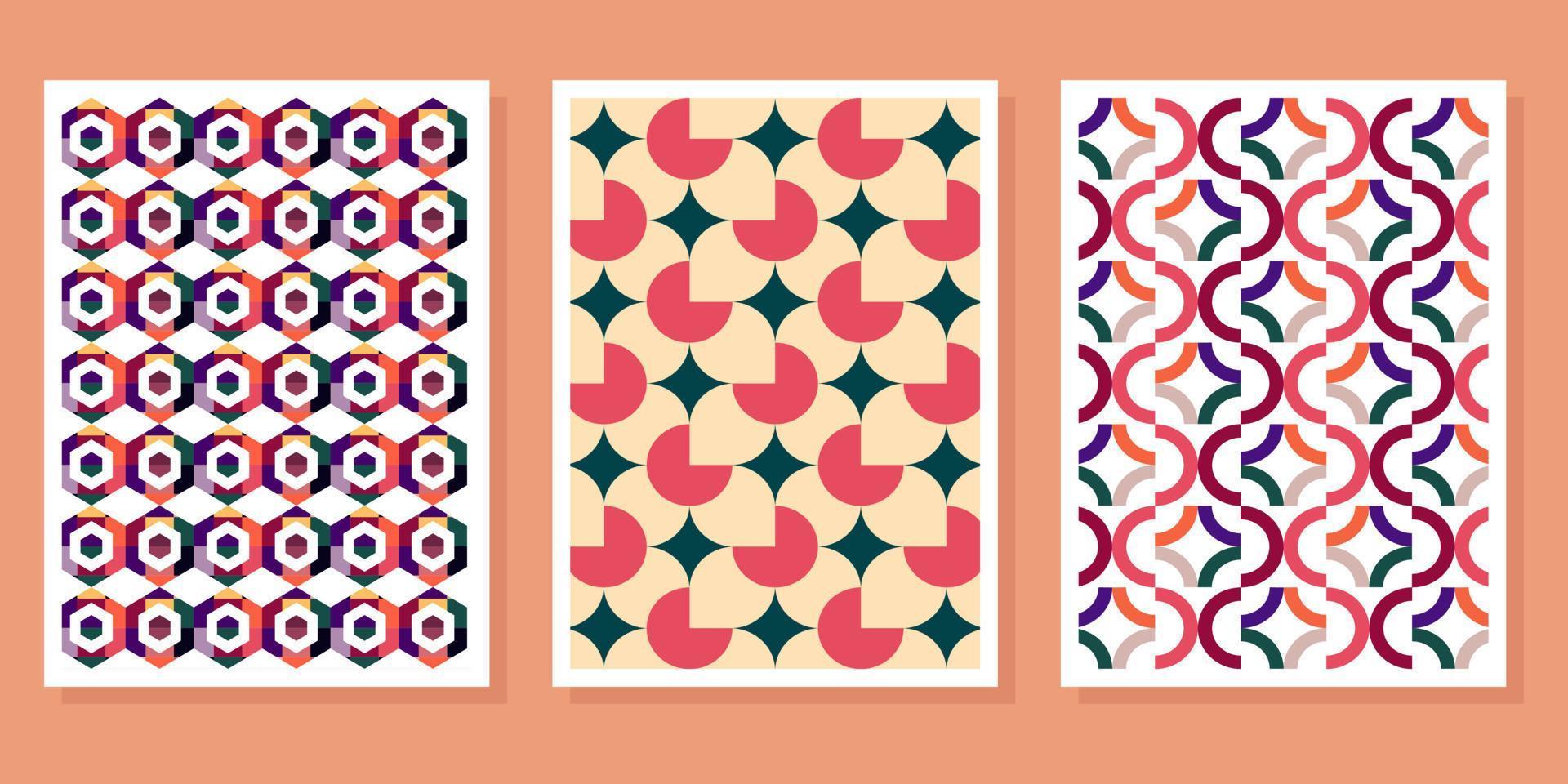 Abstract Bauhaus geometric pattern background vector circle