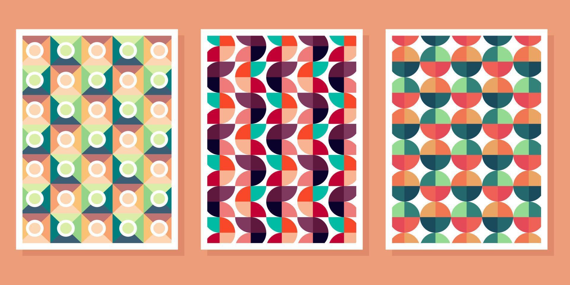 Abstract Bauhaus geometric pattern background vector circle