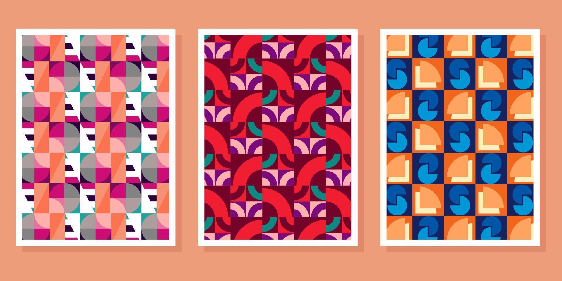 Abstract Bauhaus geometric pattern background vector circle