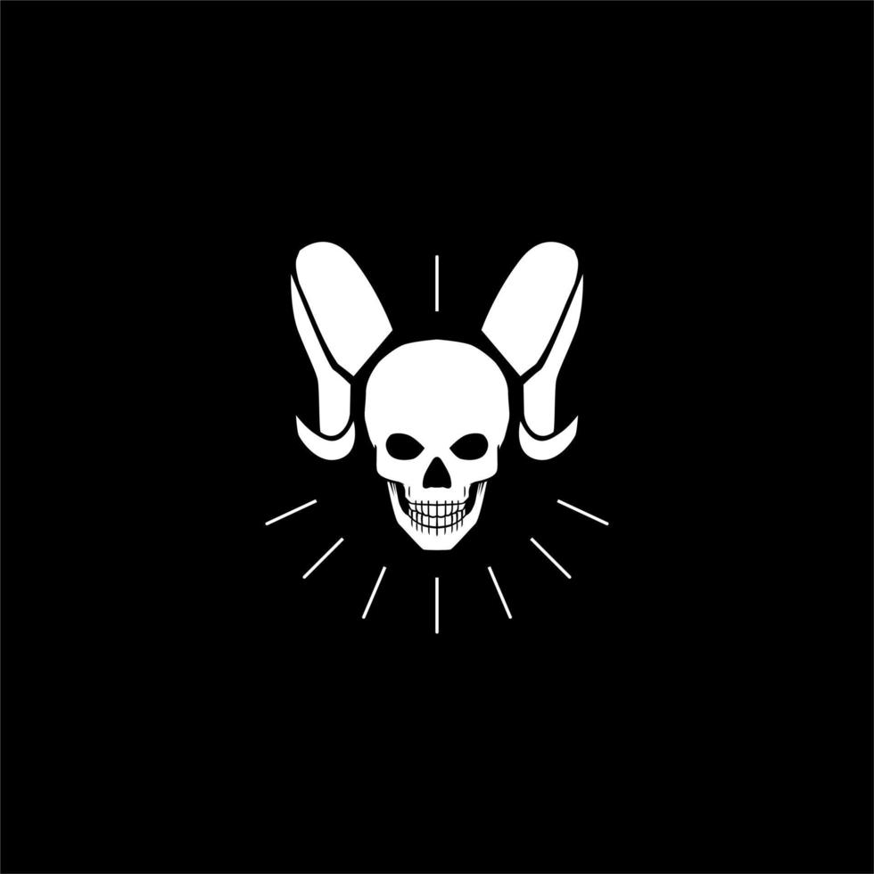 deer antler fusion skull emblem logo vector