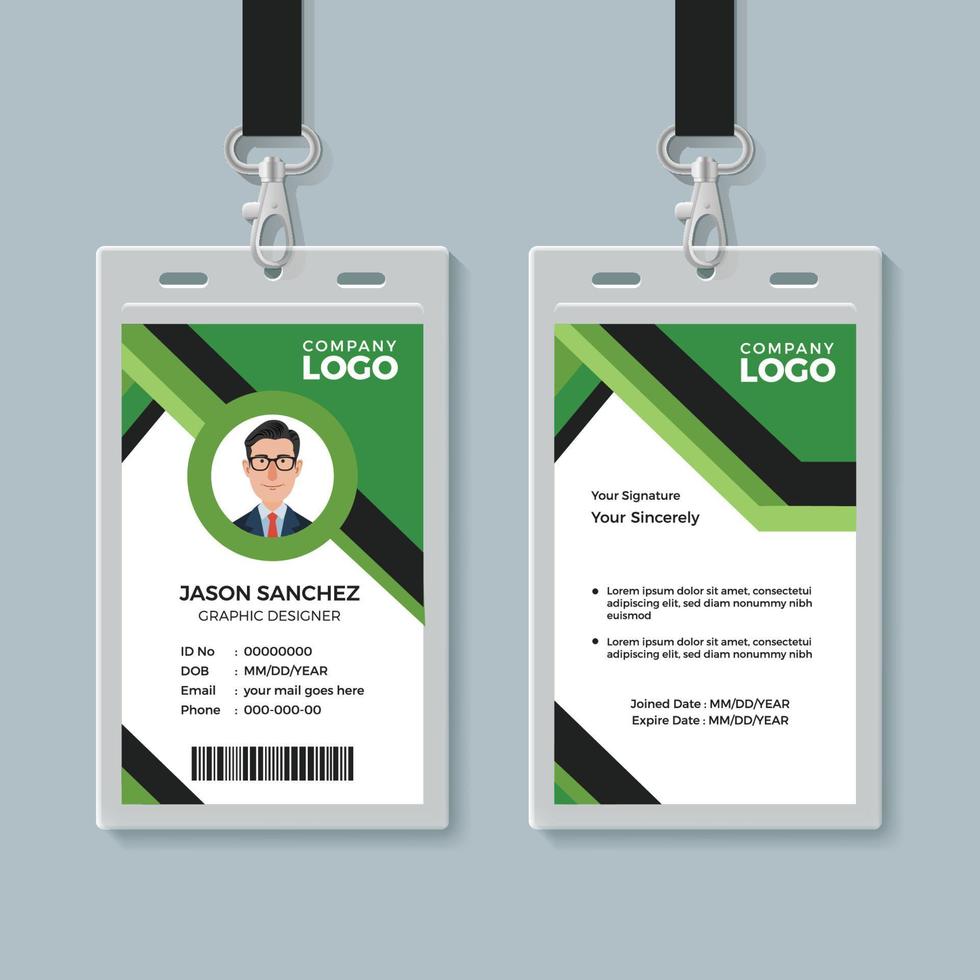 Simple Corporate Office Identity Card Design Template vector