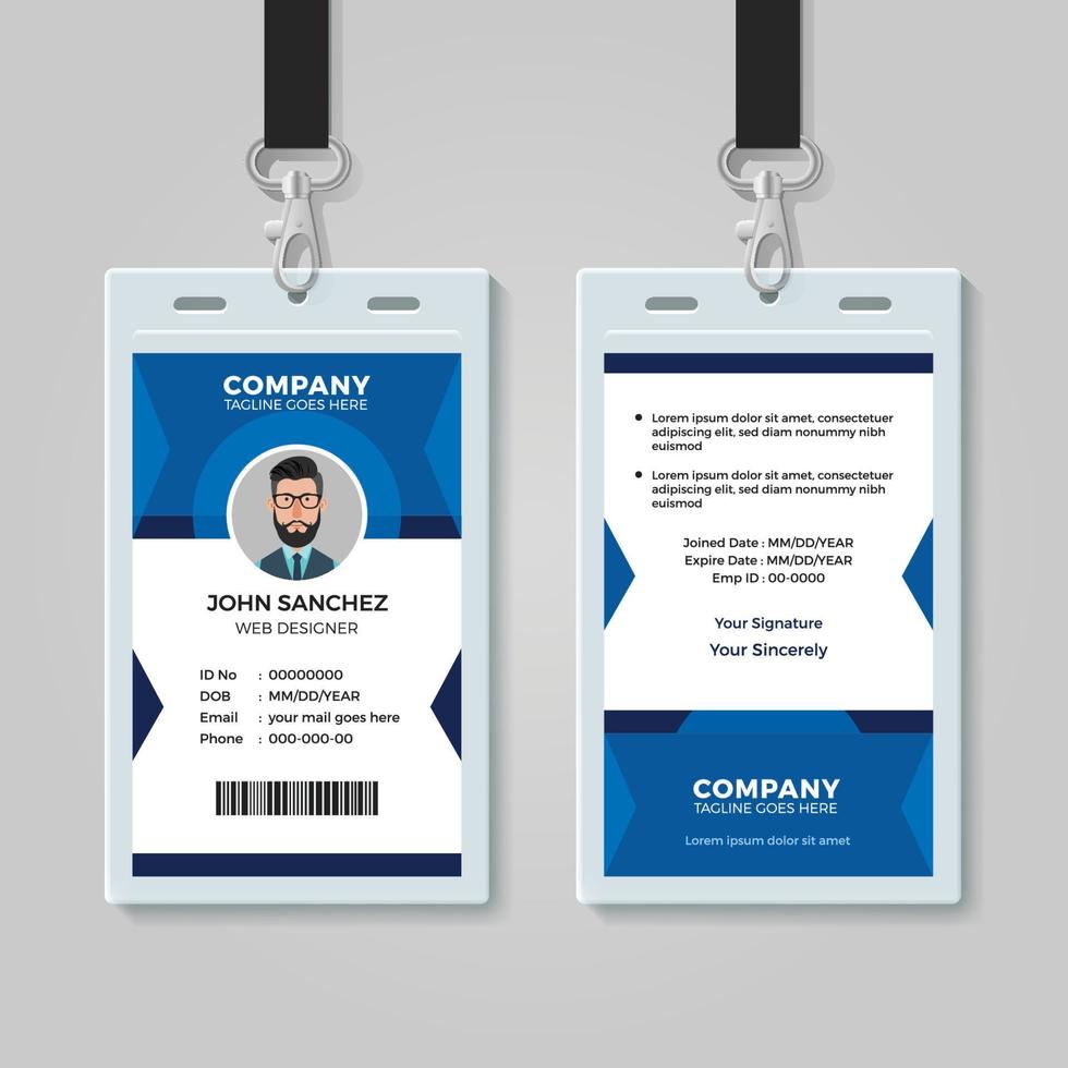 Office Identity Card Template vector