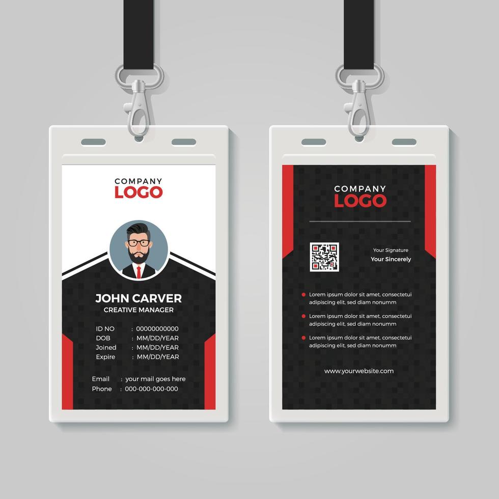 Professional ID Card Template vector