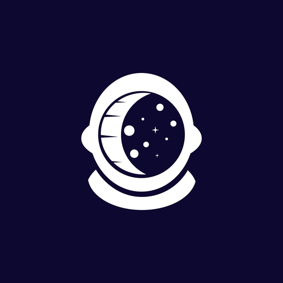 Moon Astronaut Logo Concept Ideas vector