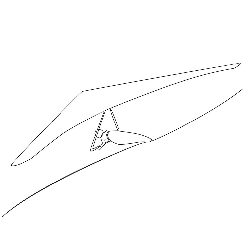 Continuous Line Drawing Hang Glider Line Art Vector