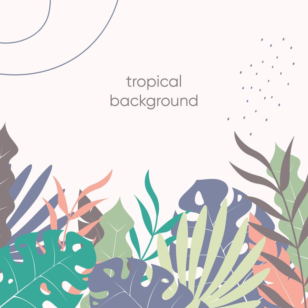 tropical leaves background vector