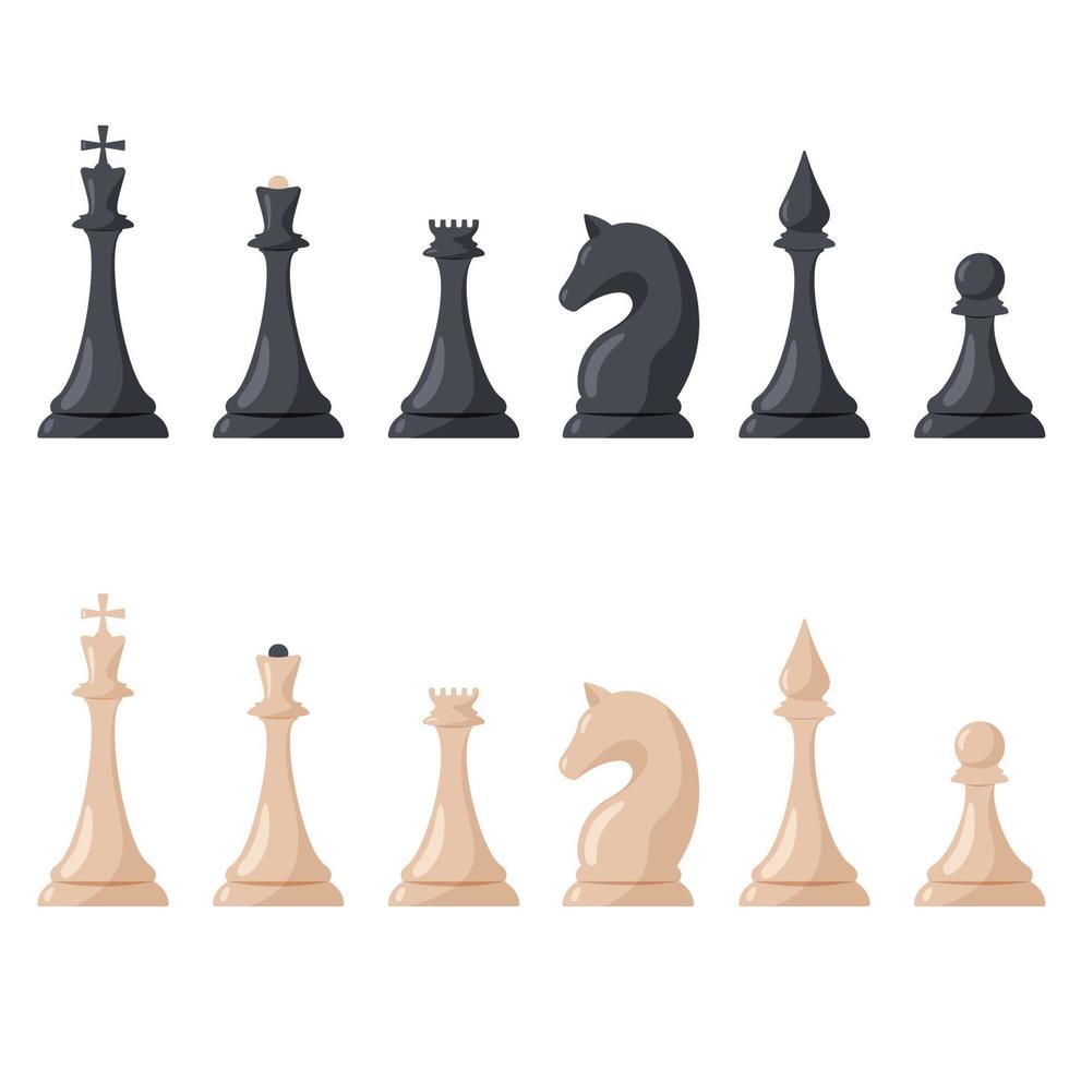 set of chess pieces vector