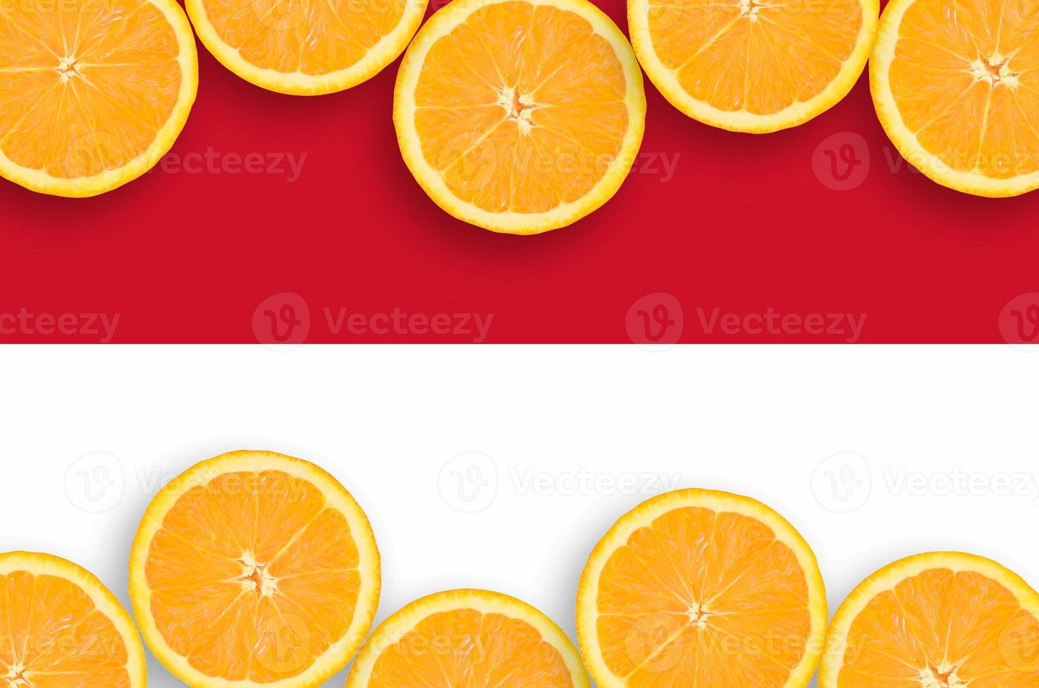 Monaco flag in citrus fruit slices horizontal frame photo