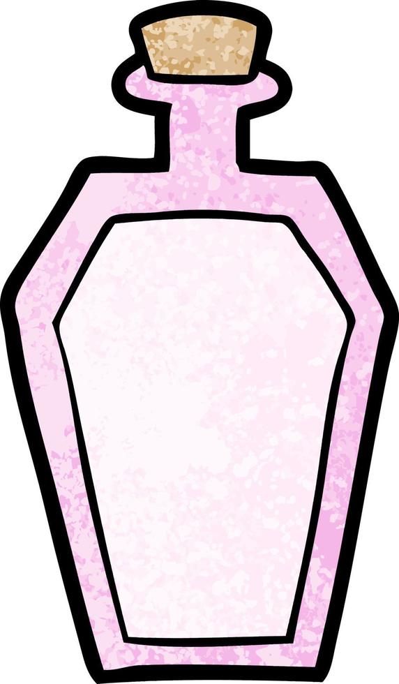 Retro grunge texture cartoon cute perfume bottle vector