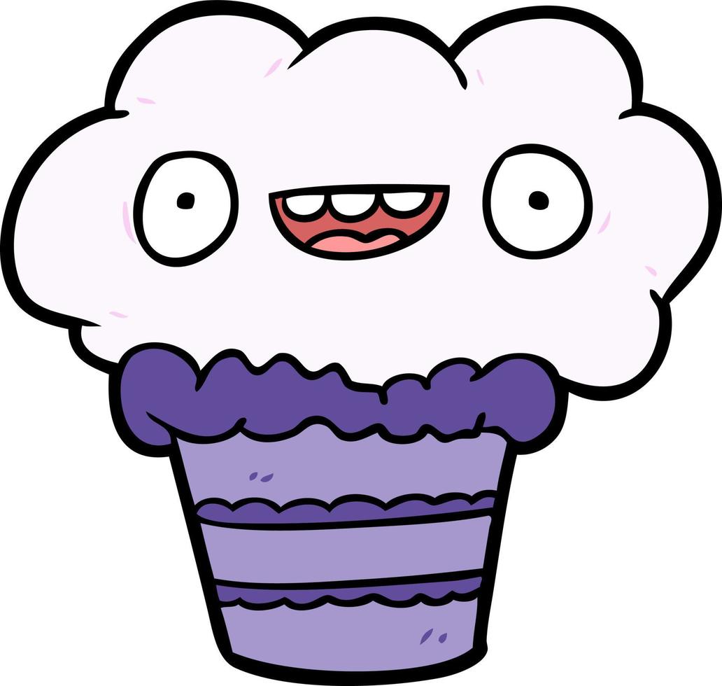 muffin de cupcake de dibujos animados vector