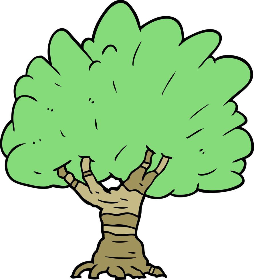 árbol lindo de la historieta vector