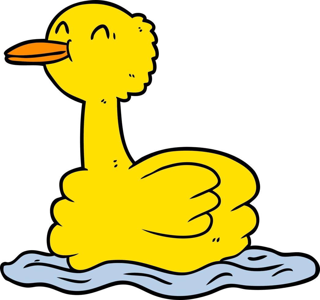 Cartoon duck swimming vector