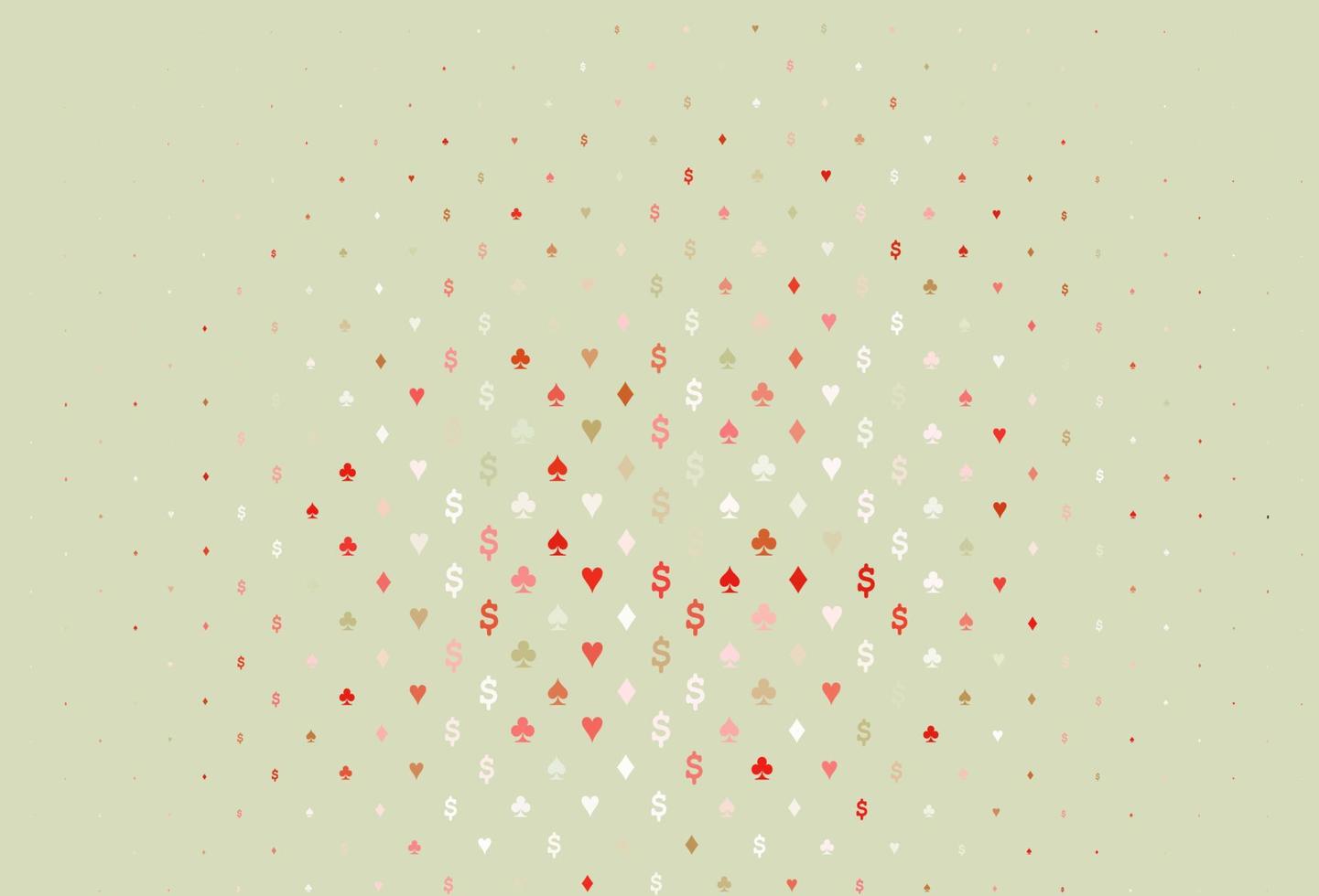 Light green, red vector pattern with symbol of cards.