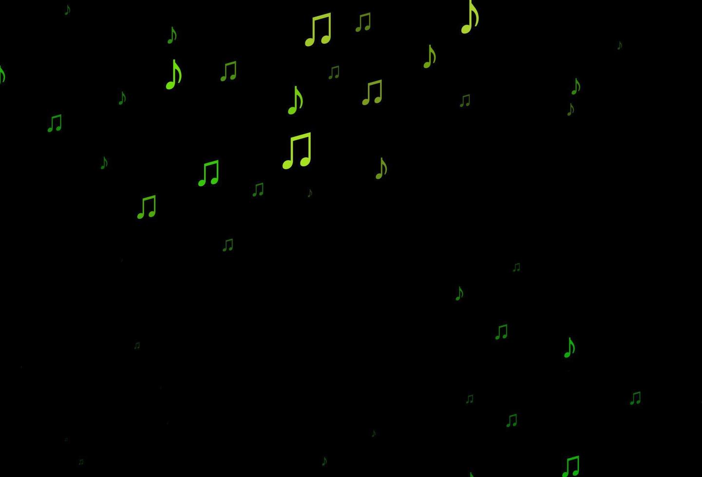 Dark Green vector texture with musical notes.