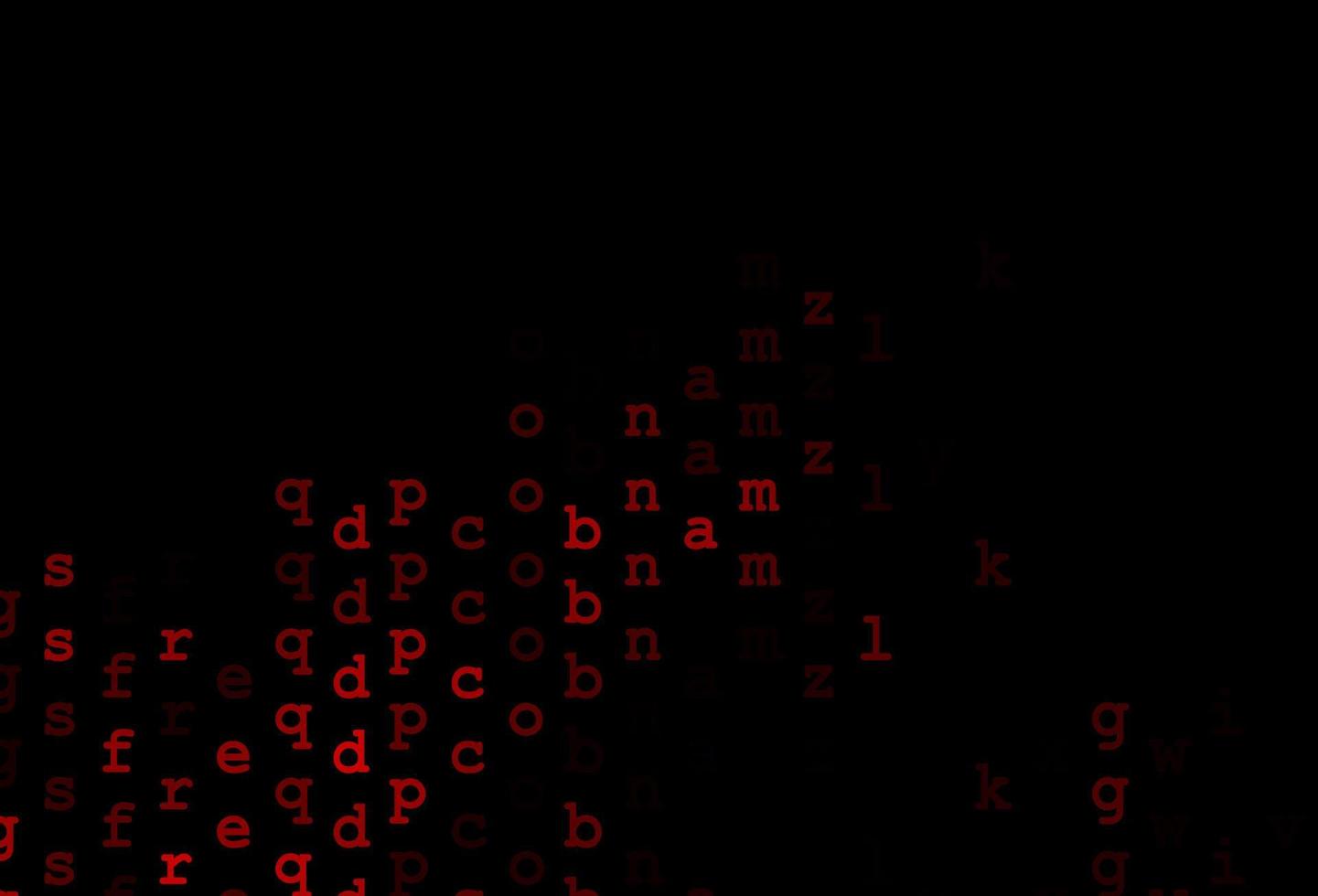 Dark green, red vector pattern with ABC symbols.