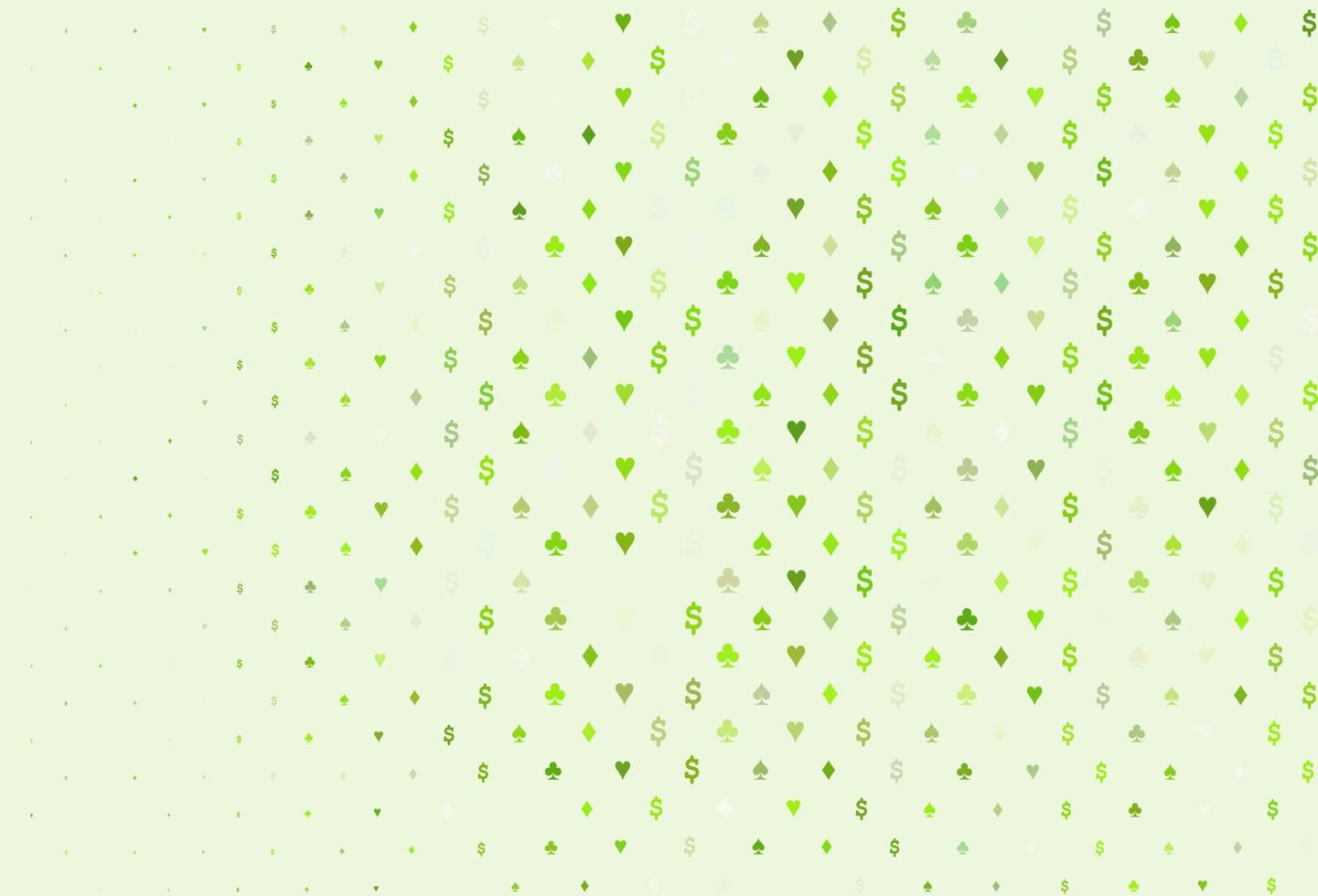 Light green vector pattern with symbol of cards.