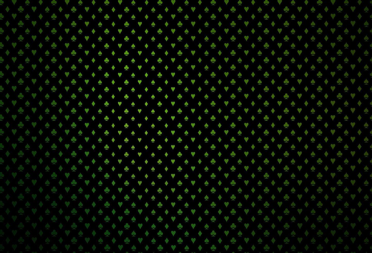 Dark green vector pattern with symbol of cards.