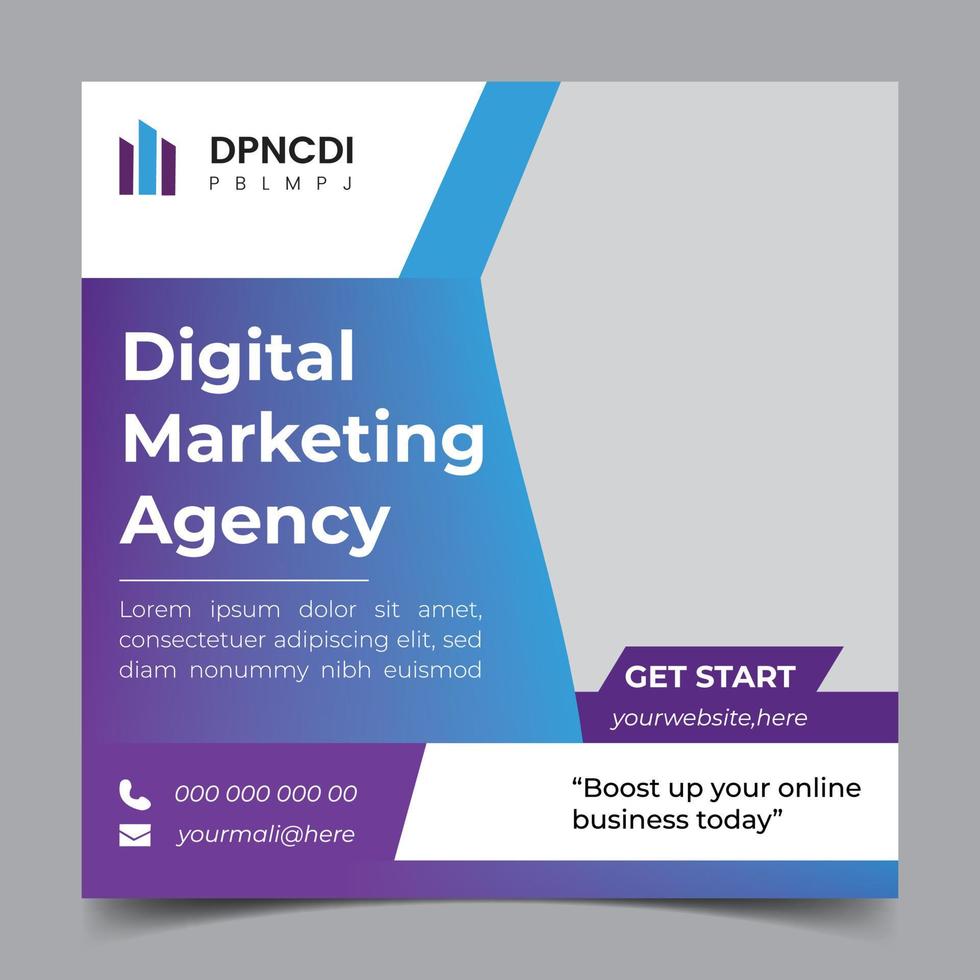 Digital Business Marketing Banner for Social Media post Template  vector
