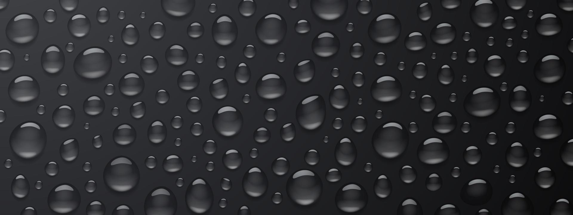 textura de gotas de agua sobre fondo negro vector