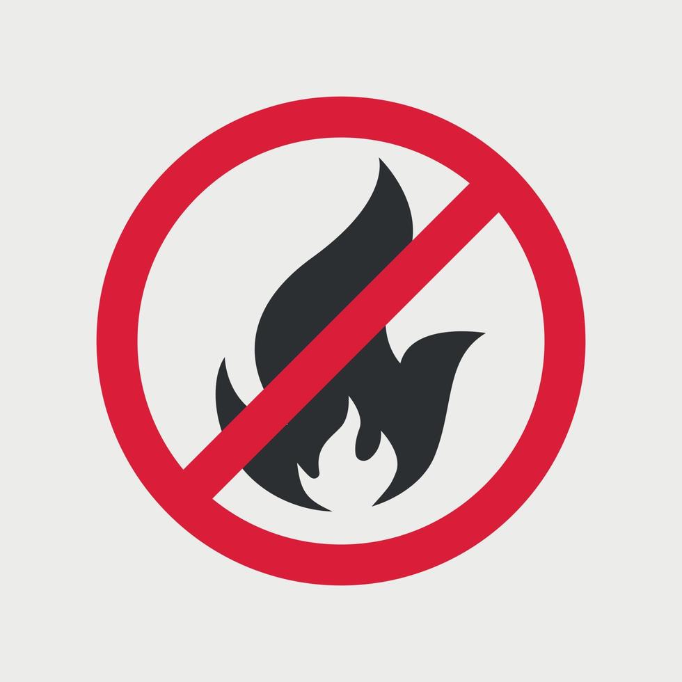 No Fire Symbol. Informational Sign. Vector illustration