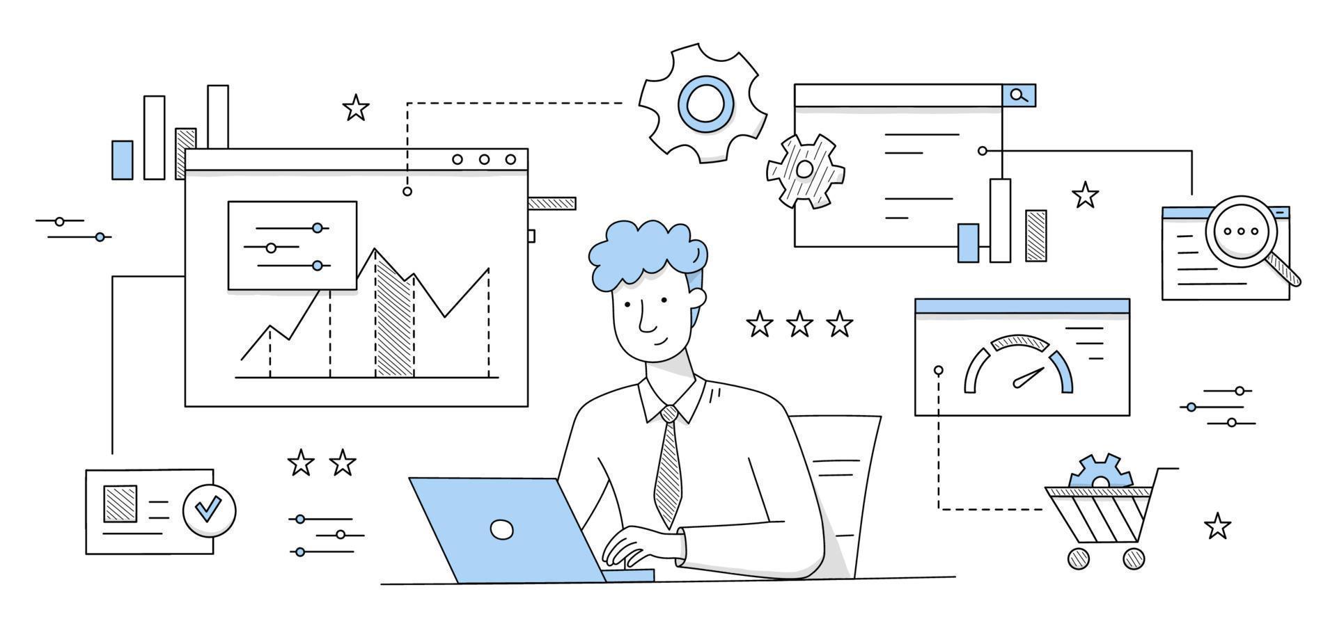 SEO, search engine optimization concept vector