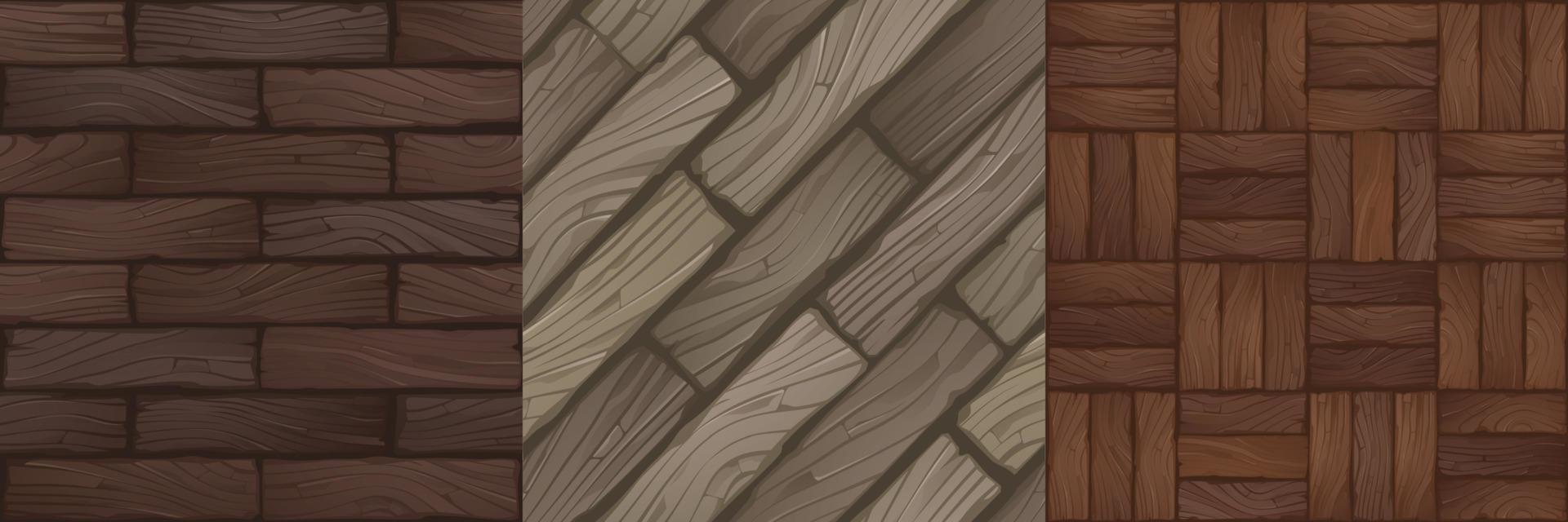 Game textures of wooden panels seamless pattern vector