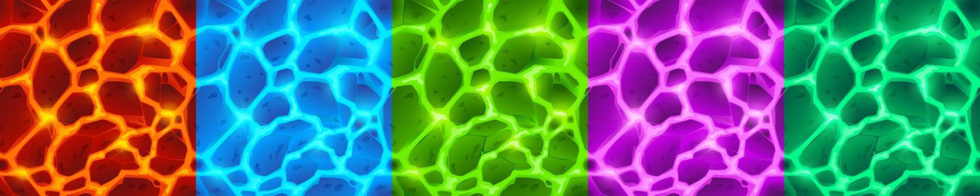 Textures of colored liquid lava with stones vector