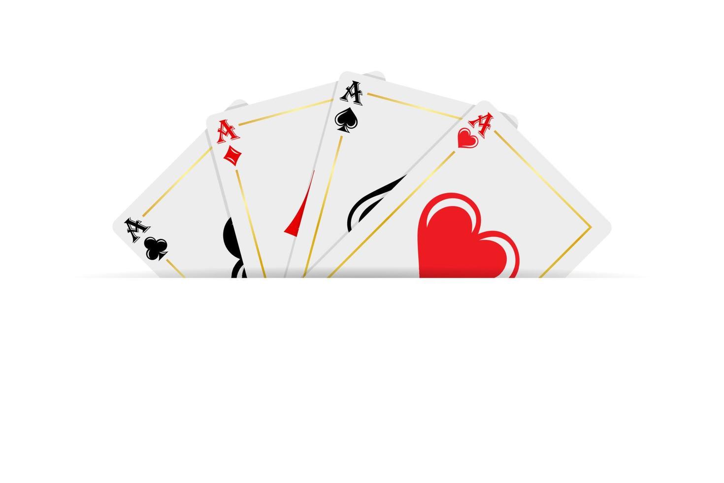 Tarjetas de casino para juegos de azar ilustración vectorial aislado sobre fondo blanco. vector