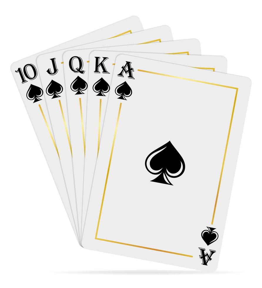 Tarjetas de casino para juegos de azar ilustración vectorial aislado sobre fondo blanco. vector