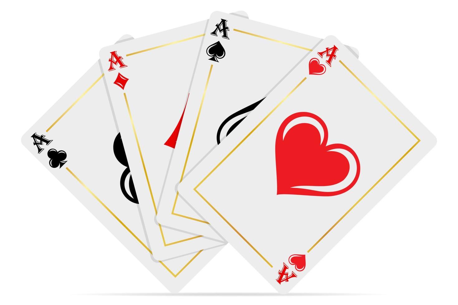 Tarjetas de casino para juegos de azar ilustración vectorial aislado sobre fondo blanco. vector