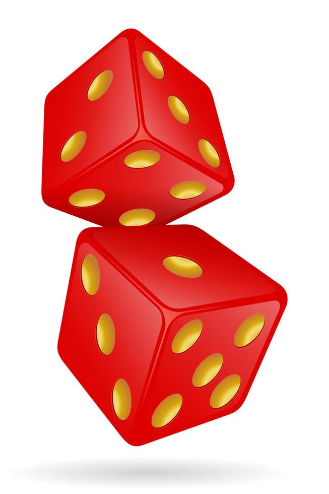 Ilustración de vector de dados de juego de casino aislado sobre fondo blanco