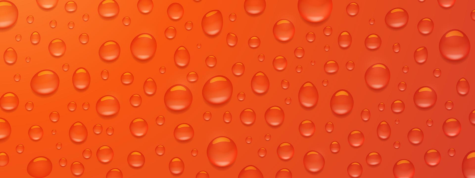 Texture of water droplets on red background vector