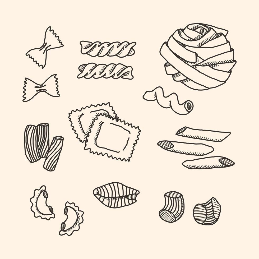 Doodled Pasta Drawings 13998093 Vector Art at Vecteezy