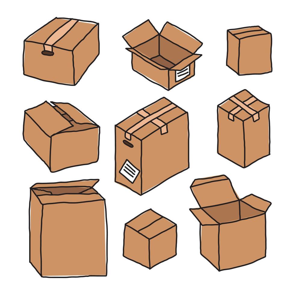 colección de cajas de cartón vector