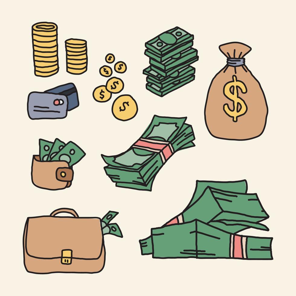 Doodled Money Illustrations vector