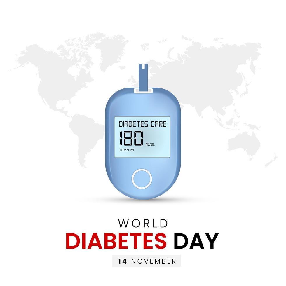 publicación en redes sociales del día mundial de la diabetes vector