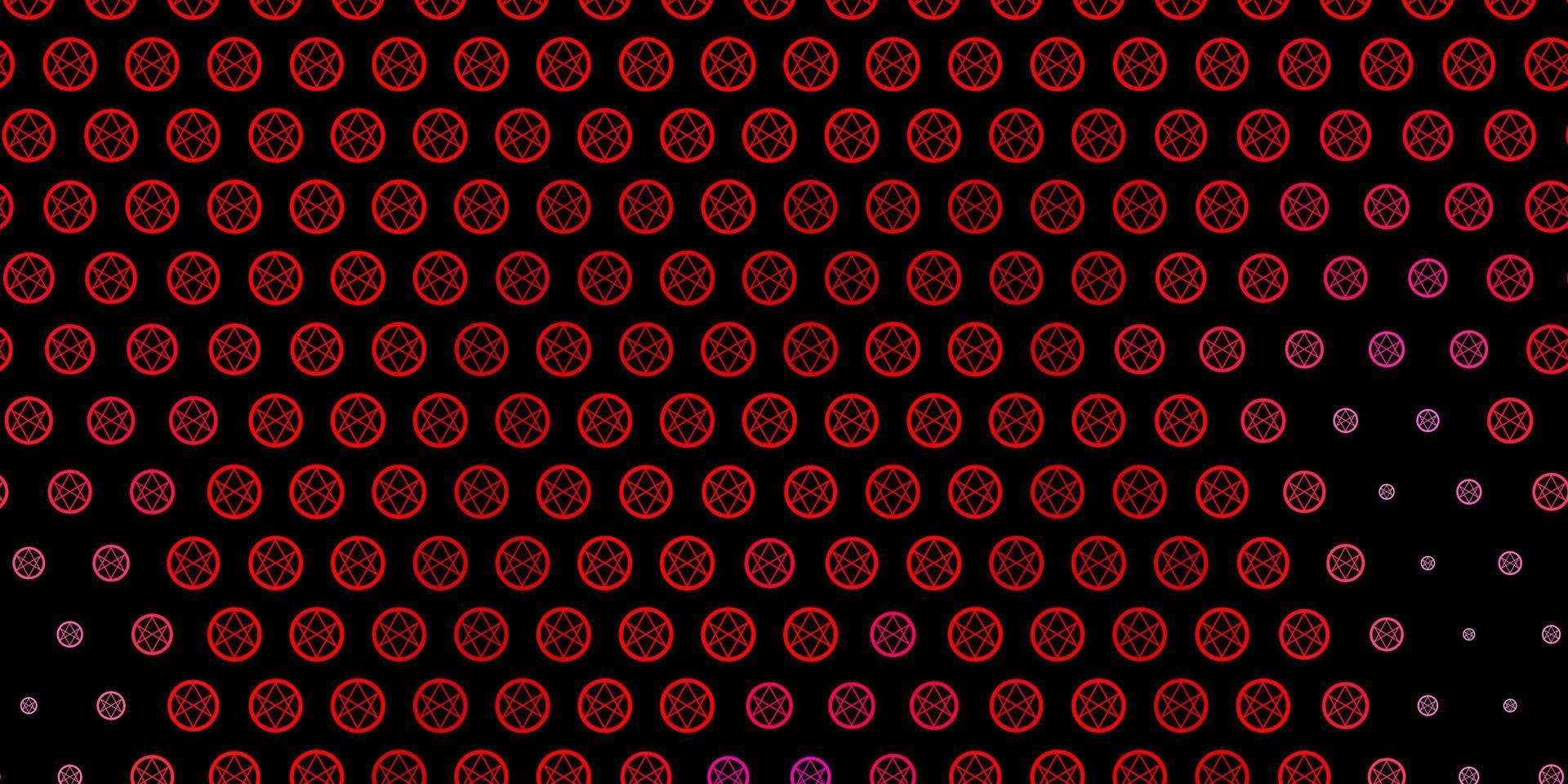 Dark Pink, Red vector pattern with magic elements.