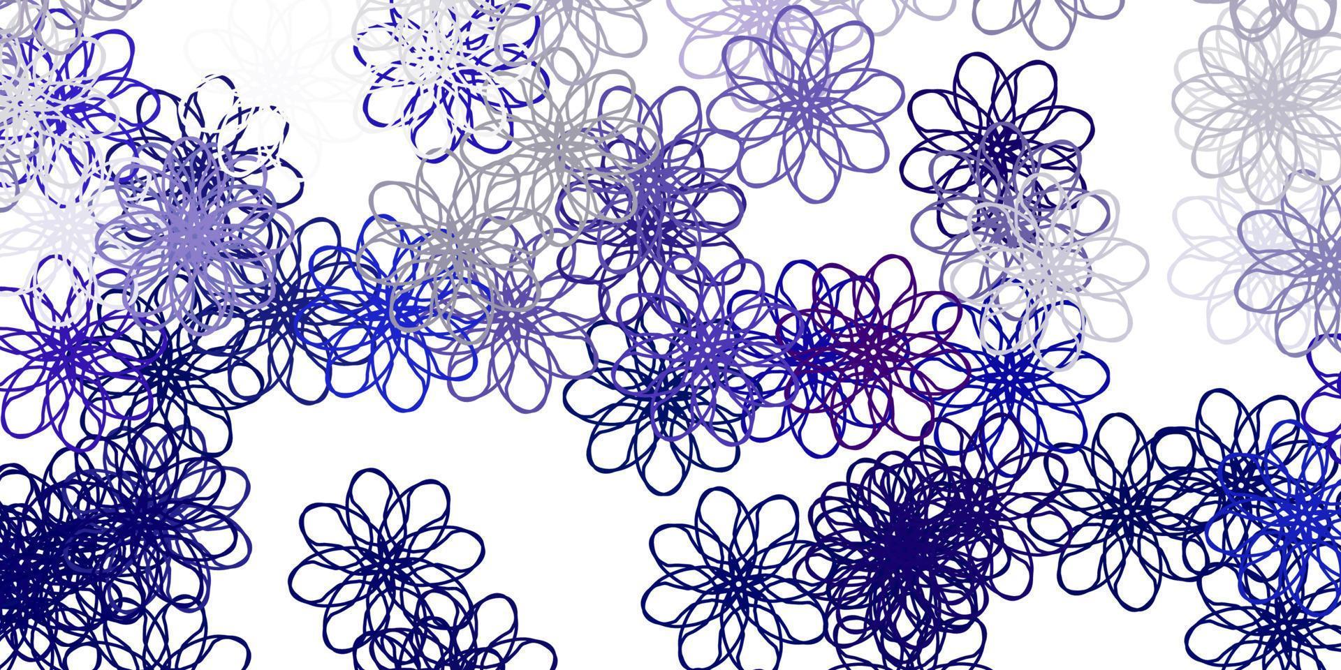 Light Purple vector doodle texture with flowers.