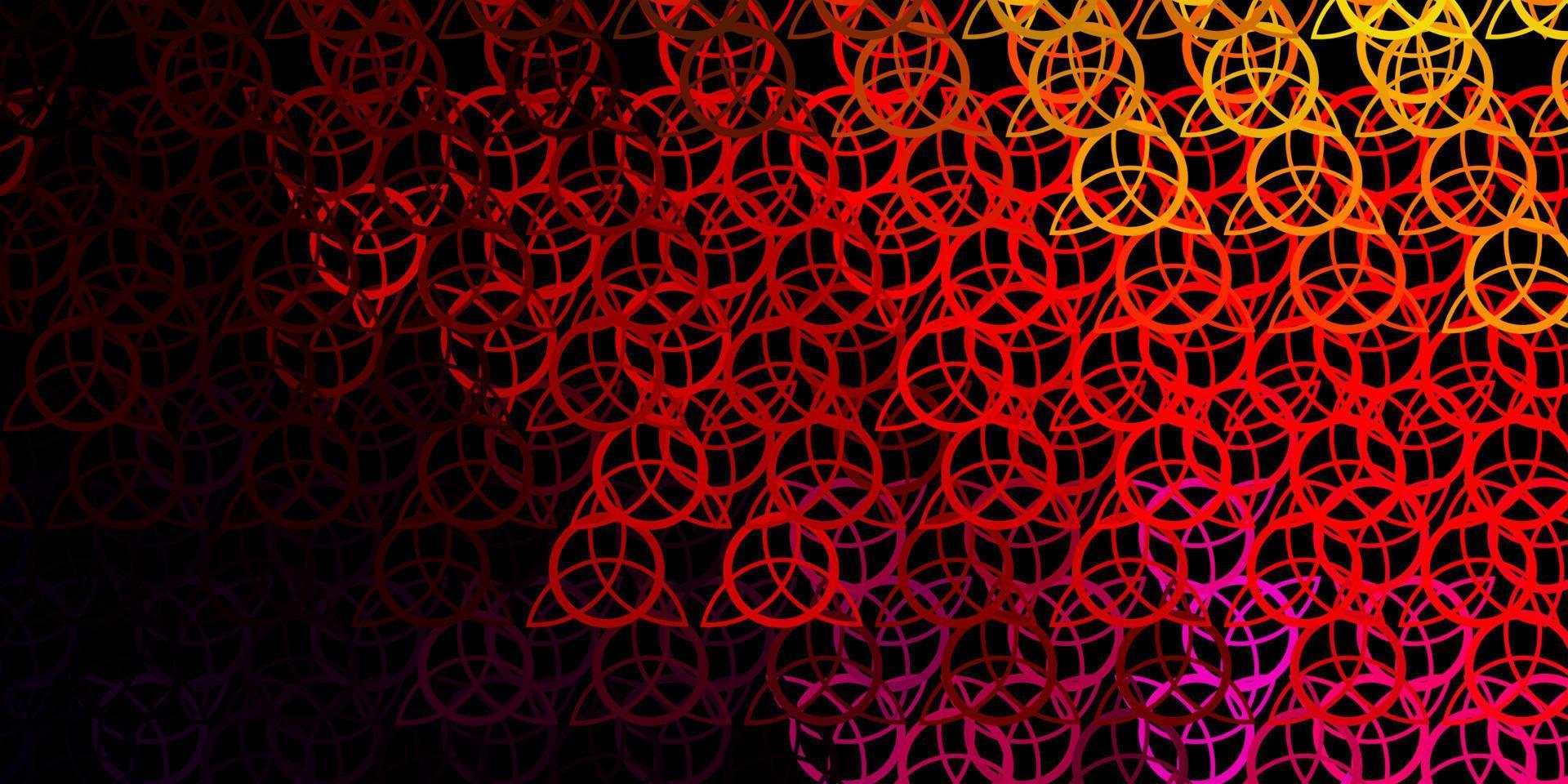 Dark Pink, Yellow vector template with esoteric signs.