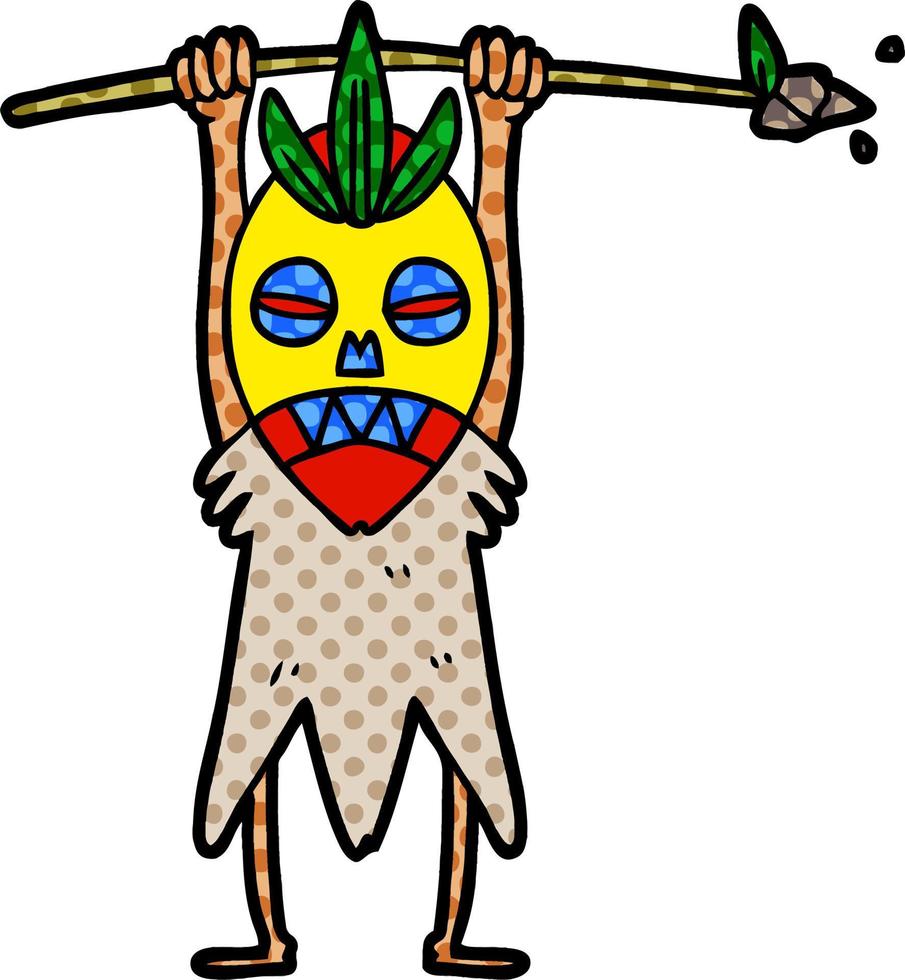 Cartoon tribal shaman vector