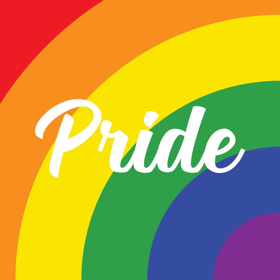 Pride text on rainbow background vector