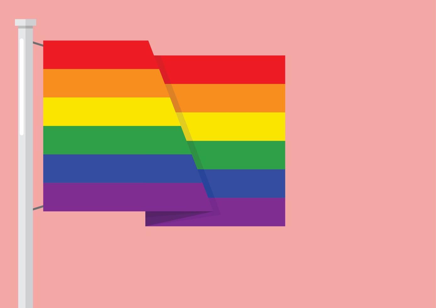 LGBTQ rainbow flag with copyspace vector