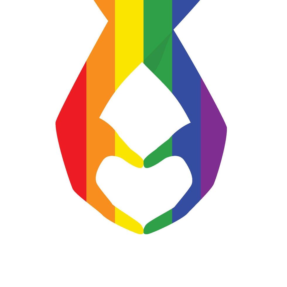 LGBTQ hands making up heart shape vector